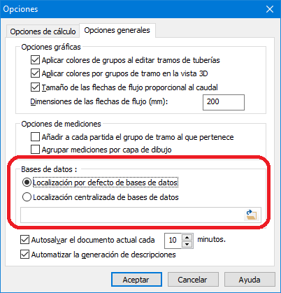 ROwin Opciones para bases de datos